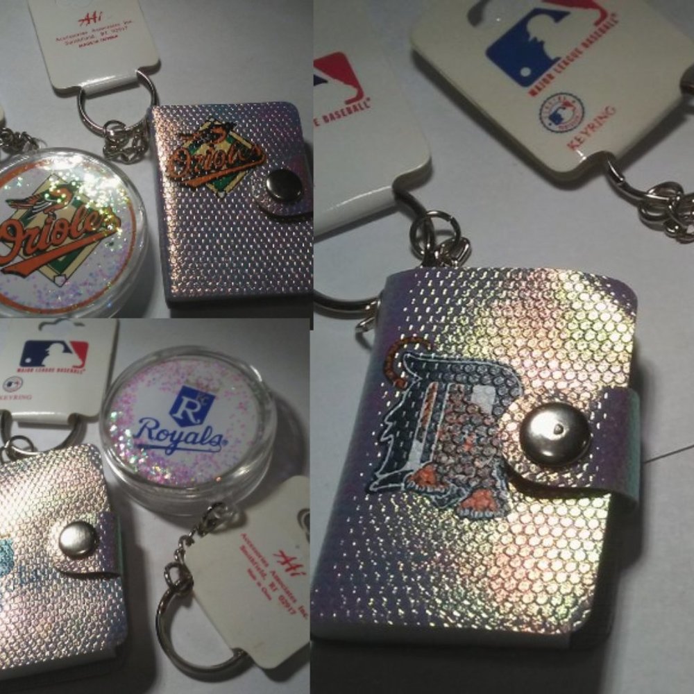 Baseball Key Chains 12 sets - 2 styles - 24 pc MBL Memorabilia keyring NWT